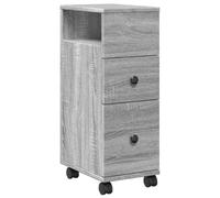 vidaXL Armario de baño Estrecho con Ruedas Madera Gris Sonoma, Almacenamiento de baño Estrecho, Almacenamiento de baño Delgado