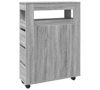 vidaXL Armario de baño Estrecho con Ruedas Madera Gris Sonoma, Almacenamiento de baño Estrecho, Almacenamiento de baño Delgado
