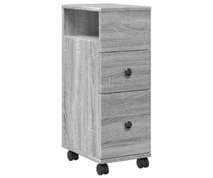 vidaXL Armario de baño Estrecho con Ruedas Madera Gris Sonoma, Almacenamiento de baño Estrecho, Almacenamiento de baño Delgado