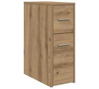 vidaXL Armario de baño Estrecho con Ruedas Madera Roble artisian