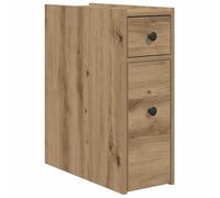 vidaXL Armario de baño Estrecho con Ruedas Madera Roble artisian