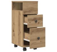 vidaXL Armario de baño Estrecho con Ruedas Madera Roble artisian, Almacenamiento de baño Estrecho, Almacenamiento de baño Delgado