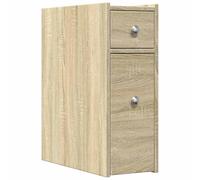 vidaXL Armario de baño Estrecho con Ruedas Madera Roble Sonoma, Armario de baño Alto, almacenaje de baño Estrecho, Armario de baño Alto Independiente