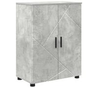 vidaXL Armario de baño independiente de madera gris hormigón, juego de 1 pieza, 60 x 35 x 80 cm, espacioso con puerta colgante y tirador de barra, patas de bollo para uso interior, soporte de pared