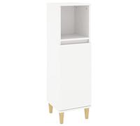 vidaXL Armario de baño Madera contrachapada Blanco 30x30x100 cm, Mueble de baño, Muebles de baño, Mueble Cuarto de Aseo, Armario almacenaje baño