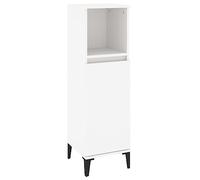 vidaXL Armario de baño Madera contrachapada Blanco 30x30x100 cm, Mueble de baño, Muebles de baño, Mueble Cuarto de Aseo, Armario almacenaje baño