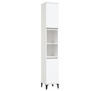 vidaXL Armario de baño Madera contrachapada Blanco 30x30x190 cm