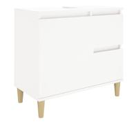 vidaXL Armario de baño Madera contrachapada Blanco 65x33x60 cm, Mueble de baño, Muebles de baño, Mueble Cuarto de Aseo, Armario almacenaje baño