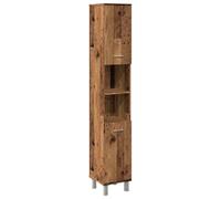 vidaXL Armario de baño Madera contrachapada Envejecida 30x30x179 cm