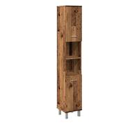 vidaXL Armario de baño Madera contrachapada Envejecida 30x30x179 cm
