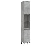 Vidaxl armario de baño madera contrachapada gris hormigón 30x30x190 cm