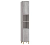 vidaXL Armario de baño Madera contrachapada Gris Sonoma 30x30x190 cm, Mueble de baño, Armario de Aseo, Armario Alto de baño, Armario botiquín
