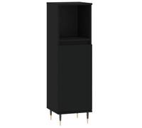 vidaXL Armario de baño Madera contrachapada Negro 30x30x100 cm, Armario, Mueble de baño con almacenaje, aparador Alto, Armario de baño