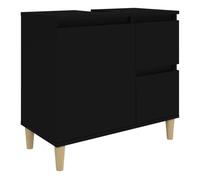 Vidaxl armario de baño madera contrachapada negro 65x33x60 cm