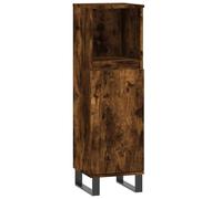 vidaXL Armario de baño Madera contrachapada Roble ahumado 30x30x100 cm aparador alto