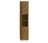vidaXL Armario de baño Madera contrachapada Roble Ahumado 30x30x179 cm