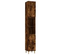 vidaXL Armario de baño Madera contrachapada Roble Ahumado 30x30x190 cm