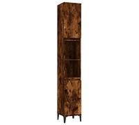 vidaXL Armario de baño Madera contrachapada Roble Ahumado 30x30x190 cm, Mueble de baño, Muebles de baño, Mueble Cuarto de Aseo
