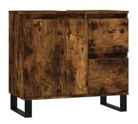 vidaXL Armario de baño Madera contrachapada Roble Ahumado 65x33x60 cm, Armario, Armario de baño con almacenaje, Mueble de baño, Mueble para baño