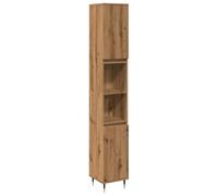 vidaXL Armario de baño Madera contrachapada Roble Artisan 30x30x190 cm, Armario, Mueble de baño con almacenaje, Armario Alto de baño, Armario de baño