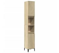 vidaXL Armario de baño Madera contrachapada Roble Sonoma 30x30x190 cm