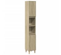 vidaXL Armario de baño Madera contrachapada Roble Sonoma 30x30x190 cm, Mueble de Almacenamiento para baño, Mueble de baño Alto, Mueble de tocador para guardarropa