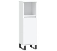 vidaXL Armario de baño Madera de ingeniería Blanco 30x30x100 cm, Armario, Mueble de baño con almacenaje, aparador Alto, Armario de baño