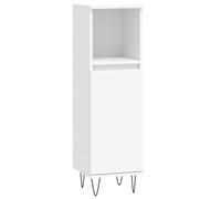vidaXL Armario de baño Madera de ingeniería Blanco 30x30x100 cm, Armario, Mueble de baño con almacenaje, aparador Alto, Armario de baño