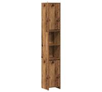 vidaXL Armario de baño Madera de ingeniería Envejecida 30x30x183,5 cm, Mueble de baño, Armario de Aseo, Armario de almacenaje para baño