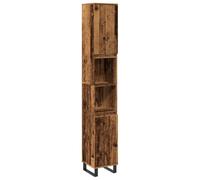 vidaXL Armario de baño Madera de ingeniería Envejecida 30x30x190 cm, Armario, Armario de Almacenamiento de baño, Muebles de baño, Armario para baño