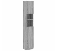 vidaXL Armario de Baño Mueble Lavadora Estante Aseo Colada Inodoro Ducha WC Bañero Almacenamiento Madera Ingeniería Gris Sonoma 32x25,5x190 cm