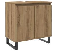 vidaXL Armario de baño Madera de ingeniería Roble Artisan 58x33x60 cm, Armario, Armario de Almacenamiento de baño, Muebles de baño, Armario para baño