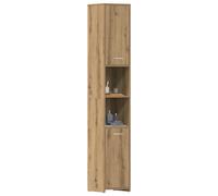 vidaXL Armario de baño Roble Artisan, madera de ingeniería, 30x30x183,5 cm