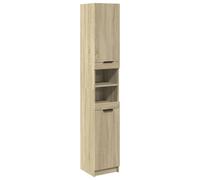 vidaXL Armario de baño Madera ingeniería Roble Sonoma 32x34x188,5 cm, Armario de Almacenamiento de baño, Unidad de Almacenamiento de baño, Mueble de baño de Piso