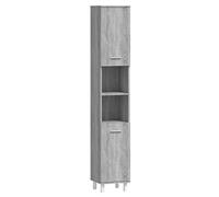 vidaXL Armario de Baño Mueble Auxiliar Almacenamiento Estante Tocador Sala de Estar Cocina Entrada Madera Contrachapada Gris Sonoma