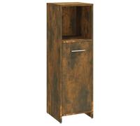 vidaXL Armario de Baño Mueble Auxiliar Almacenamiento Estante Tocador Sala de Estar Cocina Entrada Madera Contrachapada Roble Ahumado