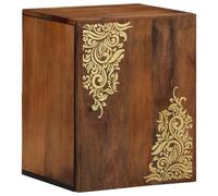 vidaXL Armario de baño para Pared 38 x 33 x 48 cm de Madera Maciza en Color marrón Miel, con diseño Floral. Ideal para Decorar y organizar tu Espacio, es un Mueble Tradicional con estantes y una Man