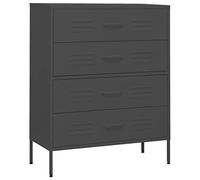 vidaXL Armario de Cajones Aparador Cajonera Librería Alacena Estantería Almacenamiento Organizador Muebles de Acero Gris Antracita 80x35x101,5 cm