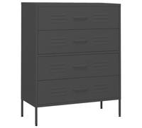 vidaXL Armario de Cajones Aparador Cajonera Librería Alacena Estantería Almacenamiento Organizador Muebles de Acero Gris Antracita 80x35x101,5 cm