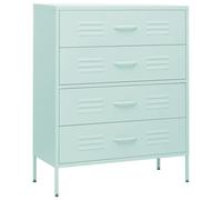 vidaXL Armario de Cajones Aparador Cajonera Librería Alacena Estantería Almacenamiento Organizador Muebles de Acero Verde Mint 80x35x101,5 cm