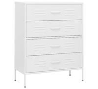 vidaXL Armario de Cajones Aparador Cajonera Librería Alacena Estantería Almacenamiento Organizador Muebles de Acero Blanco 80x35x101,5 cm