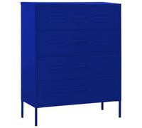 vidaXL Armario de Cajones Aparador Cajonera Librería Alacena Estantería Almacenamiento Organizador Muebles de Acero Azul Oscuro 80x35x101,5 cm