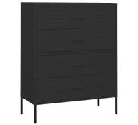 vidaXL Armario de Cajones Aparador Cajonera Librería Alacena Estantería Almacenamiento Organizador Muebles de Acero Negro 80x35x101,5 cm