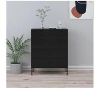 vidaXL Armario de Cajones Aparador Cajonera Librería Alacena Estantería Almacenamiento Organizador Muebles de Acero Negro 80x35x101,5 cm