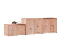 vidaXL Armario de Cocina de Exterior MEPPEL 3 uds. Blanco