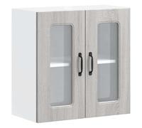 vidaXL Armario de Cocina de Pared con Puerta de Cristal Kalmar de, Madera de ingeniería Sonoma Gris