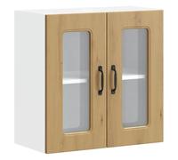 vidaXL Armario de Cocina de Pared con Puerta de Cristal Kalmar de, Roble Artesanal, Madera de ingeniería