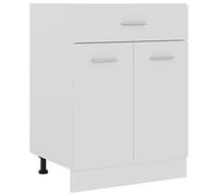 vidaXL Armario de Cocina Mobiliario Muebles Duradero Mesa de Trabajo Almacenamiento Cuencos Platos Ollas Alacena de Contrachapada Blanco 60x46x81,5 cm