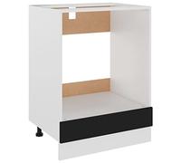 vidaXL Armario de Cocina Muebles Mobiliario Duradero Mesa de Trabajo Almacenamiento Cuencos Ollas Platos Alacena de Contrachapada Negro 60x46x81,5 cm