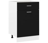 vidaXL Armario de Cocina Muebles Mobiliario Duradero Mesa de Trabajo Almacenamiento Cuencos Platos Alacena Madera Ingeniería Negro 40x46x81,5 cm